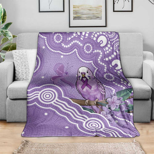 Australia Epilepsy Awareness Blanket Purple Budgerigar Plumeria Aboriginal - Aussie Hoodie