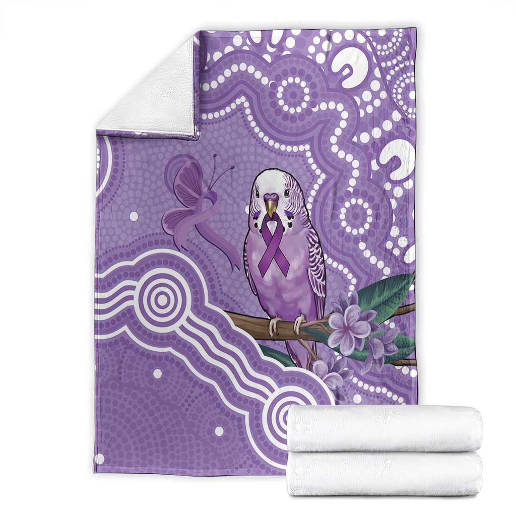 Australia Epilepsy Awareness Blanket Purple Budgerigar Plumeria Aboriginal - Aussie Hoodie
