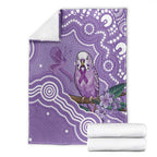 Australia Epilepsy Awareness Blanket Purple Budgerigar Plumeria Aboriginal - Aussie Hoodie
