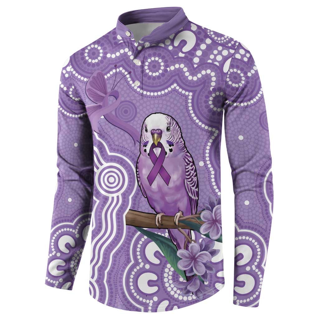 Australia Epilepsy Awareness Button Sweatshirt Purple Budgerigar Plumeria Aboriginal - Aussie Hoodie