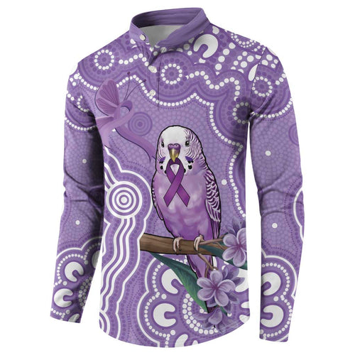 Australia Epilepsy Awareness Button Sweatshirt Purple Budgerigar Plumeria Aboriginal - Aussie Hoodie