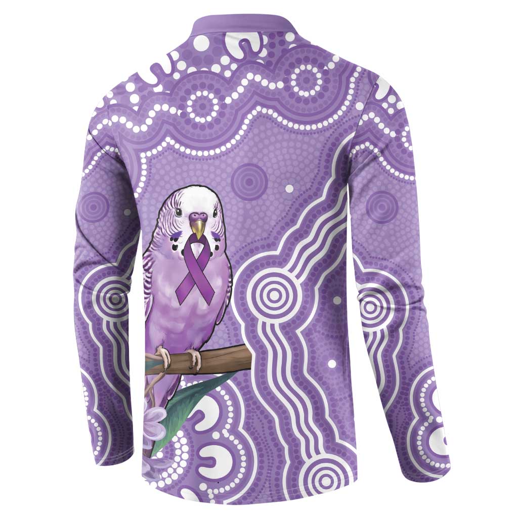 Australia Epilepsy Awareness Button Sweatshirt Purple Budgerigar Plumeria Aboriginal - Aussie Hoodie