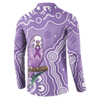 Australia Epilepsy Awareness Button Sweatshirt Purple Budgerigar Plumeria Aboriginal - Aussie Hoodie