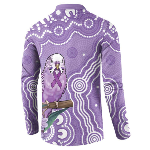 Australia Epilepsy Awareness Button Sweatshirt Purple Budgerigar Plumeria Aboriginal - Aussie Hoodie