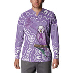 Australia Epilepsy Awareness Button Sweatshirt Purple Budgerigar Plumeria Aboriginal - Aussie Hoodie