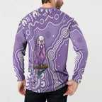 Australia Epilepsy Awareness Button Sweatshirt Purple Budgerigar Plumeria Aboriginal - Aussie Hoodie