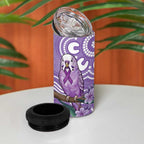 Australia Epilepsy Awareness 4 in 1 Can Cooler Tumbler Purple Budgerigar Plumeria Aboriginal - Aussie Hoodie