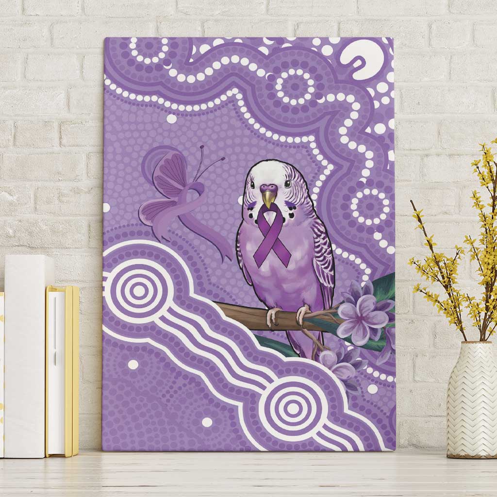 Australia Epilepsy Awareness Canvas Wall Art Purple Budgerigar Plumeria Aboriginal - Aussie Hoodie