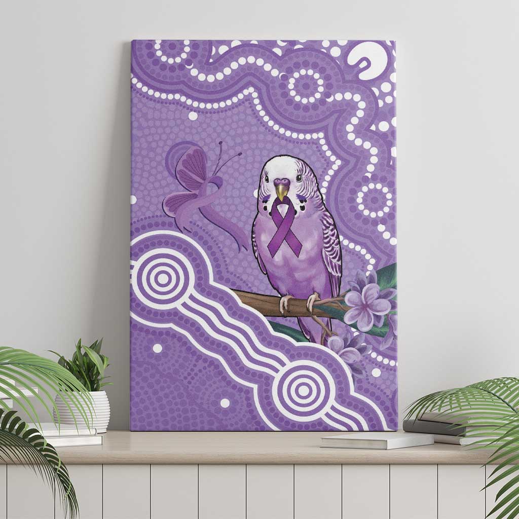 Australia Epilepsy Awareness Canvas Wall Art Purple Budgerigar Plumeria Aboriginal - Aussie Hoodie