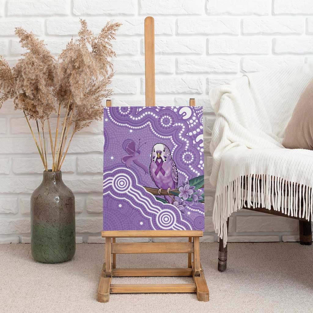 Australia Epilepsy Awareness Canvas Wall Art Purple Budgerigar Plumeria Aboriginal - Aussie Hoodie