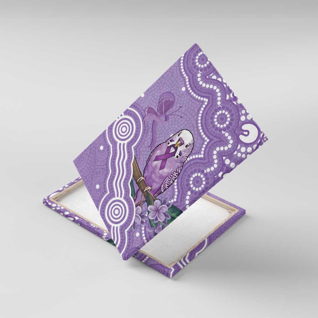 Australia Epilepsy Awareness Canvas Wall Art Purple Budgerigar Plumeria Aboriginal - Aussie Hoodie