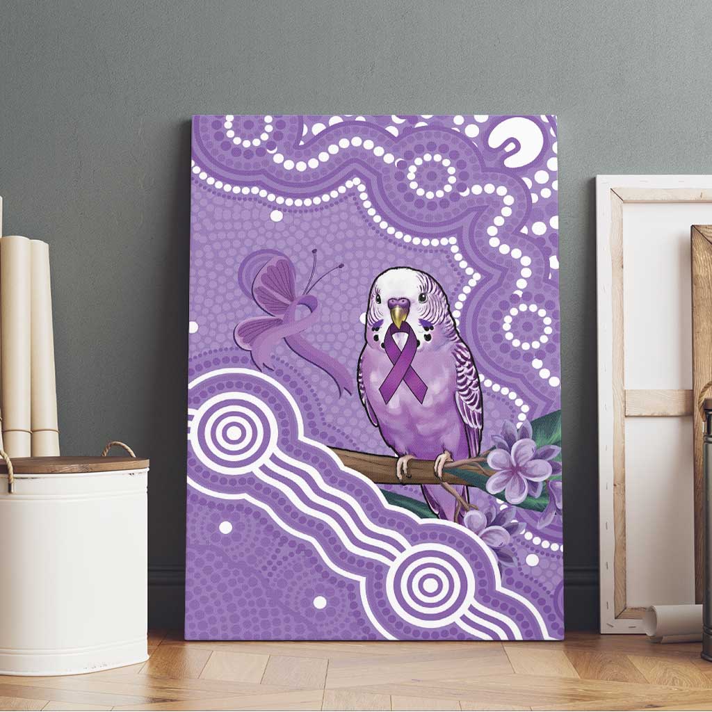 Australia Epilepsy Awareness Canvas Wall Art Purple Budgerigar Plumeria Aboriginal - Aussie Hoodie