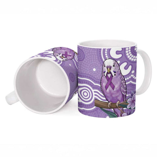 Australia Epilepsy Awareness Ceramic Mug Purple Budgerigar Plumeria Aboriginal - Aussie Hoodie