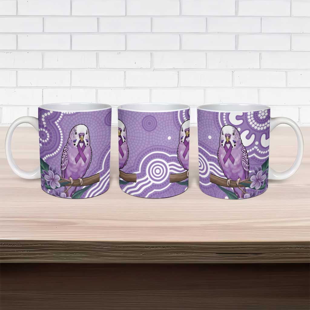 Australia Epilepsy Awareness Ceramic Mug Purple Budgerigar Plumeria Aboriginal - Aussie Hoodie
