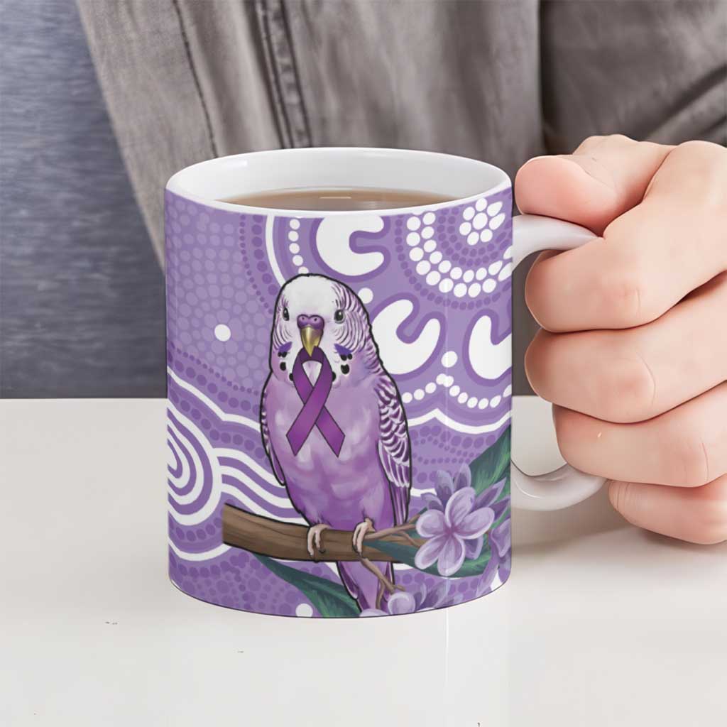 Australia Epilepsy Awareness Ceramic Mug Purple Budgerigar Plumeria Aboriginal - Aussie Hoodie