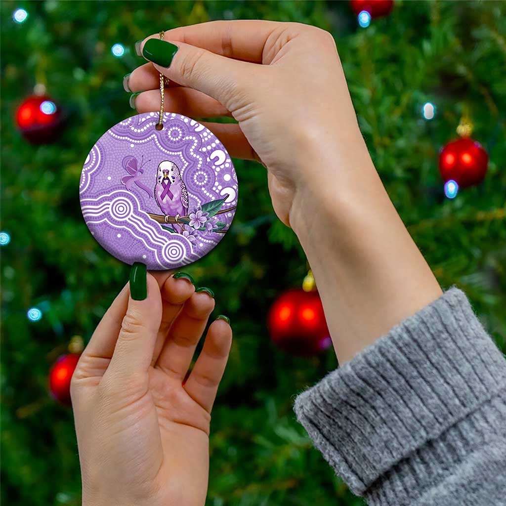 Australia Epilepsy Awareness Ceramic Ornament Purple Budgerigar Plumeria Aboriginal - Aussie Hoodie