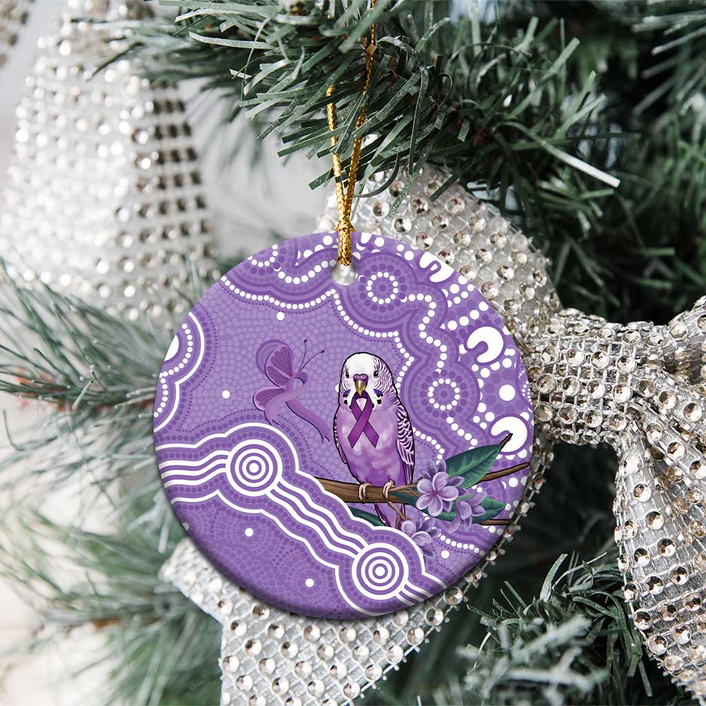 Australia Epilepsy Awareness Ceramic Ornament Purple Budgerigar Plumeria Aboriginal - Aussie Hoodie