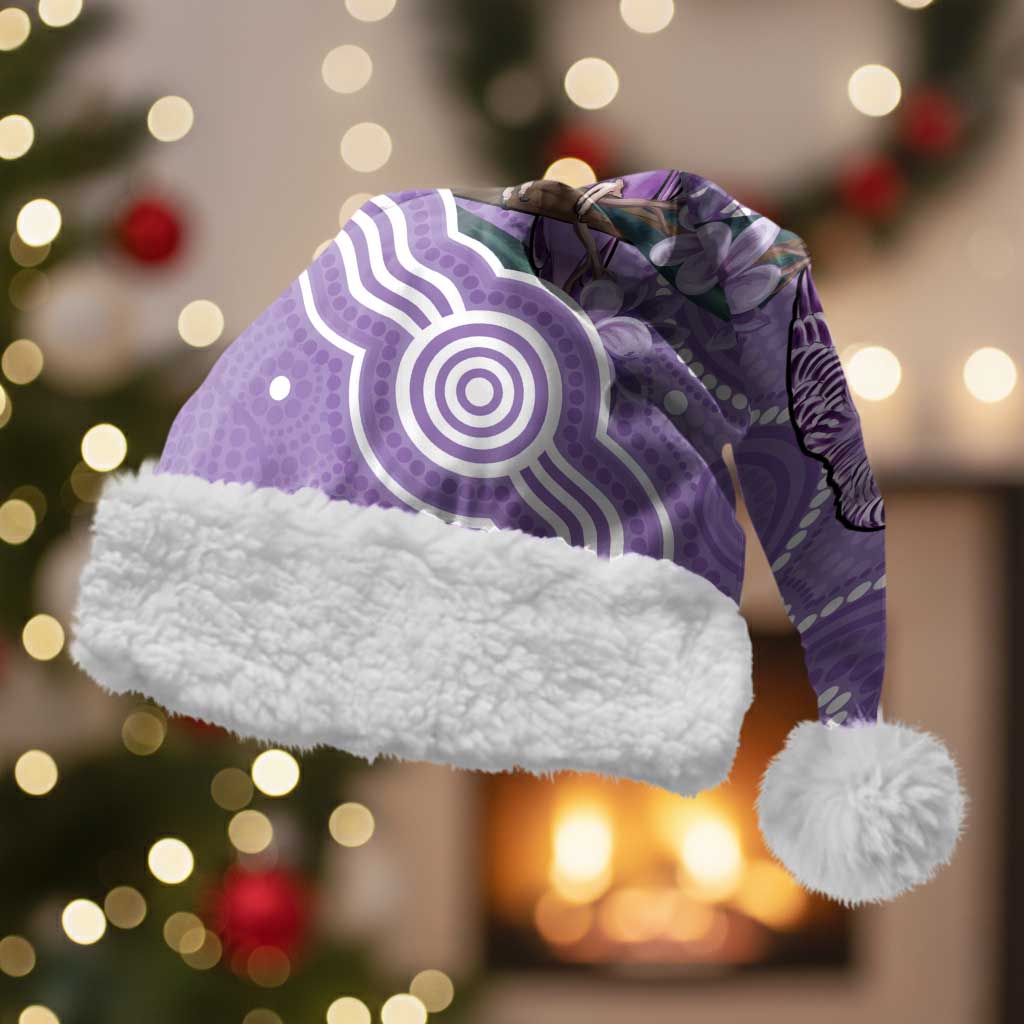 Australia Epilepsy Awareness Christmas Santa Hat Purple Budgerigar Plumeria Aboriginal - Aussie Hoodie