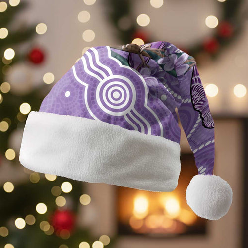 Australia Epilepsy Awareness Christmas Santa Hat Purple Budgerigar Plumeria Aboriginal - Aussie Hoodie