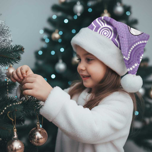 Australia Epilepsy Awareness Christmas Santa Hat Purple Budgerigar Plumeria Aboriginal - Aussie Hoodie