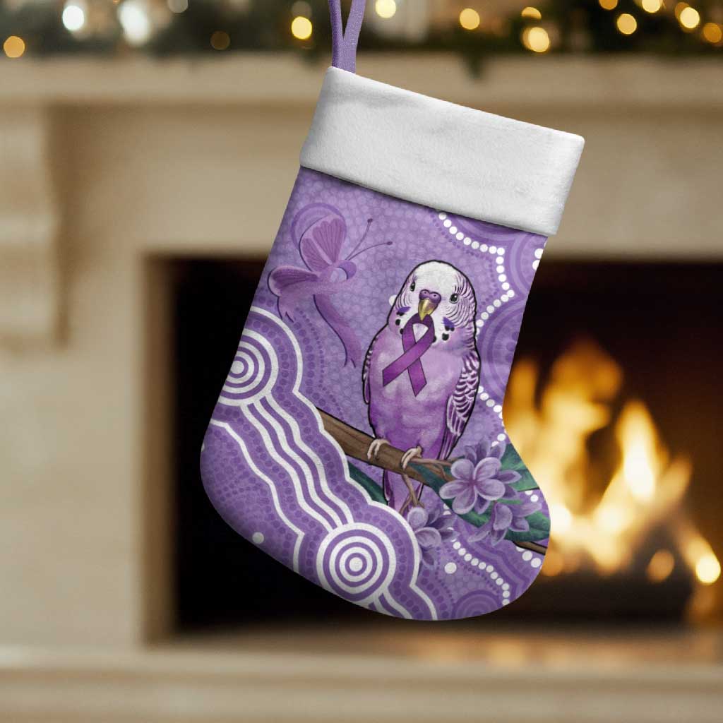 Australia Epilepsy Awareness Christmas Stocking Purple Budgerigar Plumeria Aboriginal - Aussie Hoodie