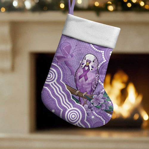 Australia Epilepsy Awareness Christmas Stocking Purple Budgerigar Plumeria Aboriginal - Aussie Hoodie