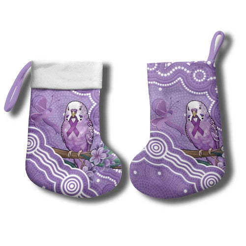 Australia Epilepsy Awareness Christmas Stocking Purple Budgerigar Plumeria Aboriginal - Aussie Hoodie