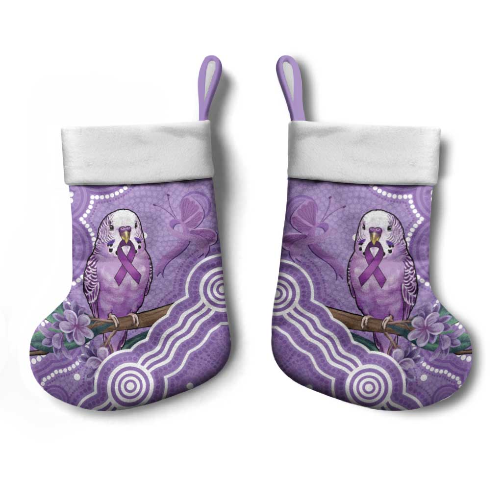 Australia Epilepsy Awareness Christmas Stocking Purple Budgerigar Plumeria Aboriginal - Aussie Hoodie
