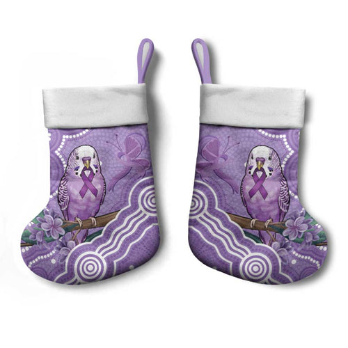 Australia Epilepsy Awareness Christmas Stocking Purple Budgerigar Plumeria Aboriginal - Aussie Hoodie