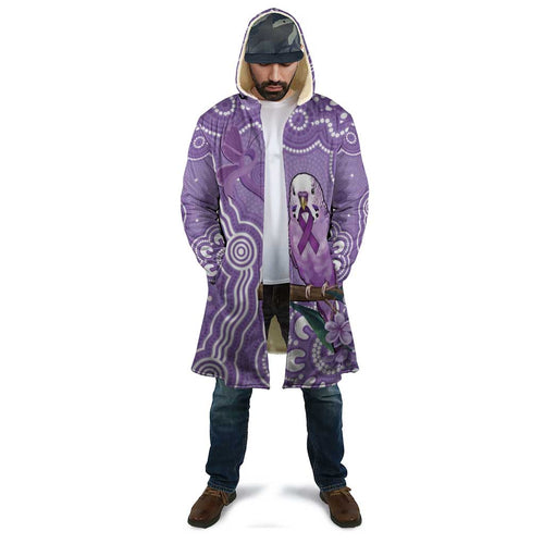 Australia Epilepsy Awareness Cloak Purple Budgerigar Plumeria Aboriginal - Aussie Hoodie