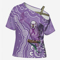 Australia Epilepsy Awareness Cross Shoulder Shirt Purple Budgerigar Plumeria Aboriginal - Aussie Hoodie