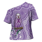 Australia Epilepsy Awareness Cross Shoulder Shirt Purple Budgerigar Plumeria Aboriginal - Aussie Hoodie