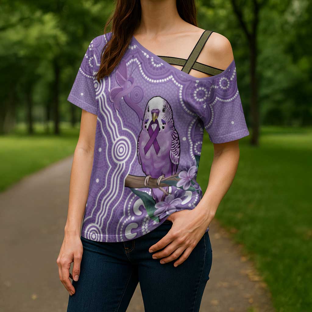 Australia Epilepsy Awareness Cross Shoulder Shirt Purple Budgerigar Plumeria Aboriginal - Aussie Hoodie