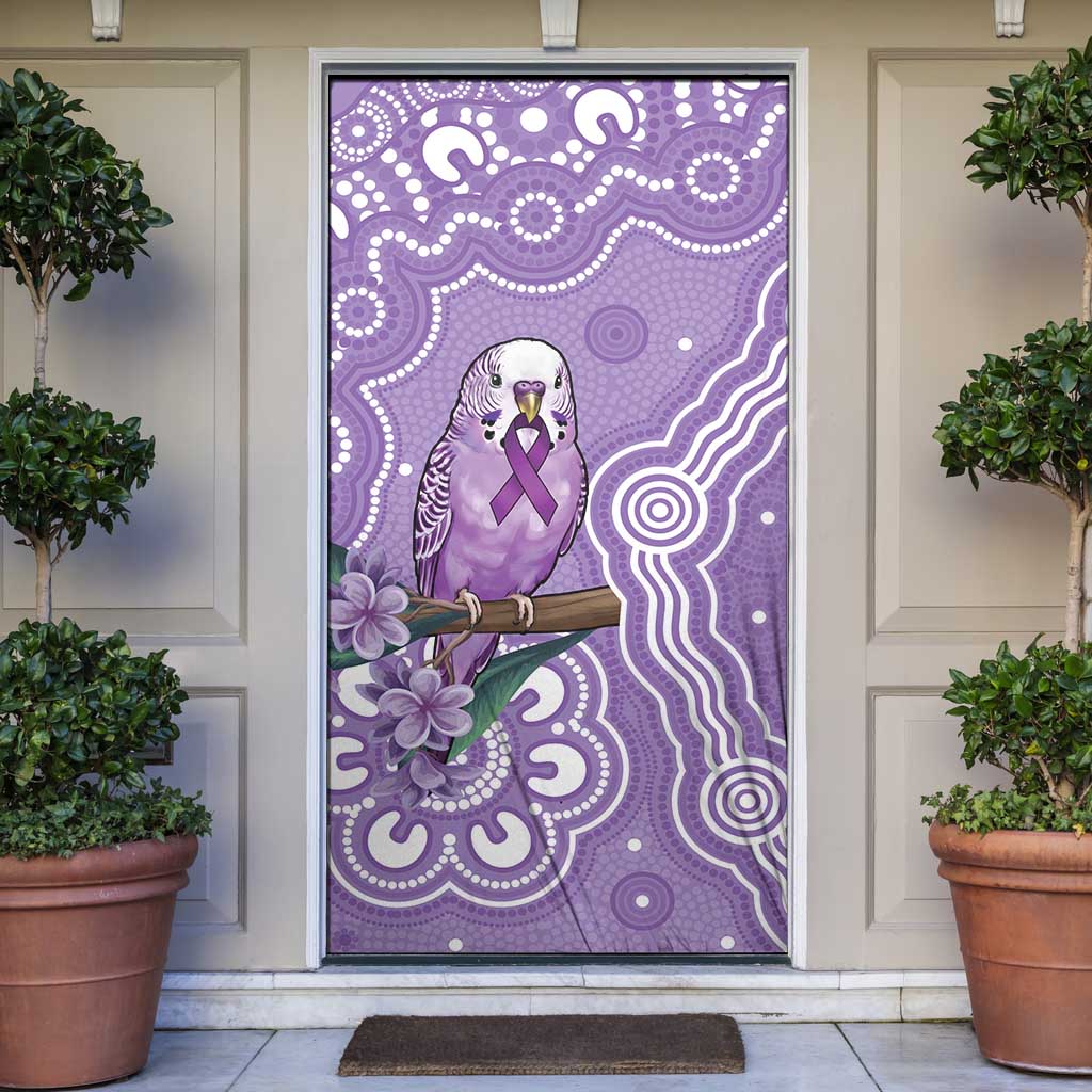 Australia Epilepsy Awareness Door Cover Purple Budgerigar Plumeria Aboriginal - Aussie Hoodie