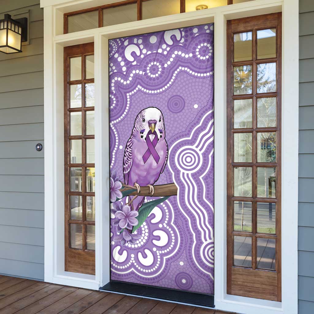 Australia Epilepsy Awareness Door Cover Purple Budgerigar Plumeria Aboriginal - Aussie Hoodie