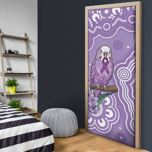 Australia Epilepsy Awareness Door Cover Purple Budgerigar Plumeria Aboriginal - Aussie Hoodie