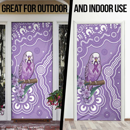 Australia Epilepsy Awareness Door Cover Purple Budgerigar Plumeria Aboriginal - Aussie Hoodie