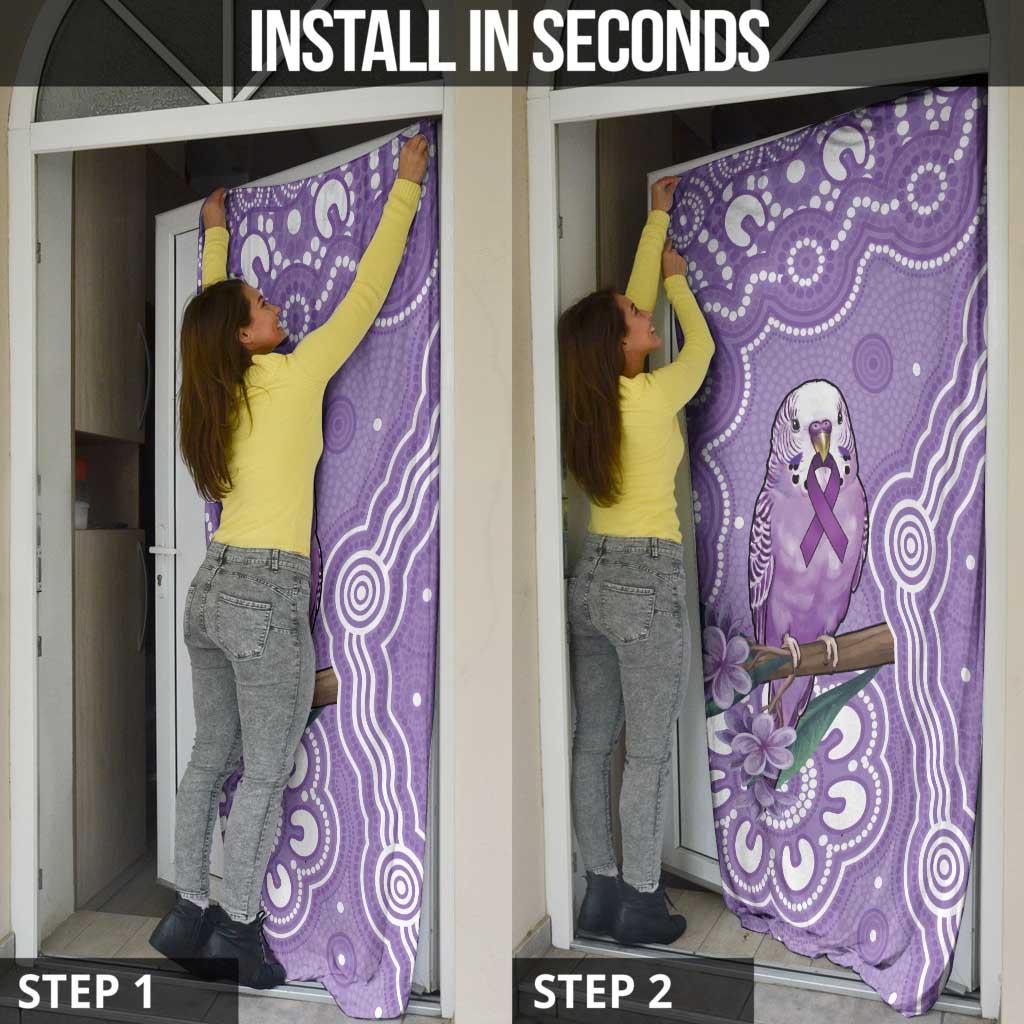 Australia Epilepsy Awareness Door Cover Purple Budgerigar Plumeria Aboriginal - Aussie Hoodie