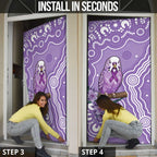 Australia Epilepsy Awareness Door Cover Purple Budgerigar Plumeria Aboriginal - Aussie Hoodie
