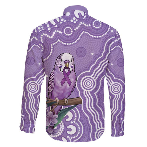 Australia Epilepsy Awareness Family Matching Long Sleeve Bodycon Dress and Hawaiian Shirt Purple Budgerigar Plumeria Aboriginal - Aussie Hoodie