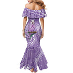Australia Epilepsy Awareness Family Matching Mermaid Dress and Hawaiian Shirt Purple Budgerigar Plumeria Aboriginal - Aussie Hoodie
