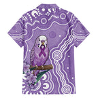 Australia Epilepsy Awareness Family Matching Off The Shoulder Long Sleeve Dress and Hawaiian Shirt Purple Budgerigar Plumeria Aboriginal - Aussie Hoodie