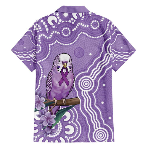 Australia Epilepsy Awareness Family Matching Off The Shoulder Long Sleeve Dress and Hawaiian Shirt Purple Budgerigar Plumeria Aboriginal - Aussie Hoodie