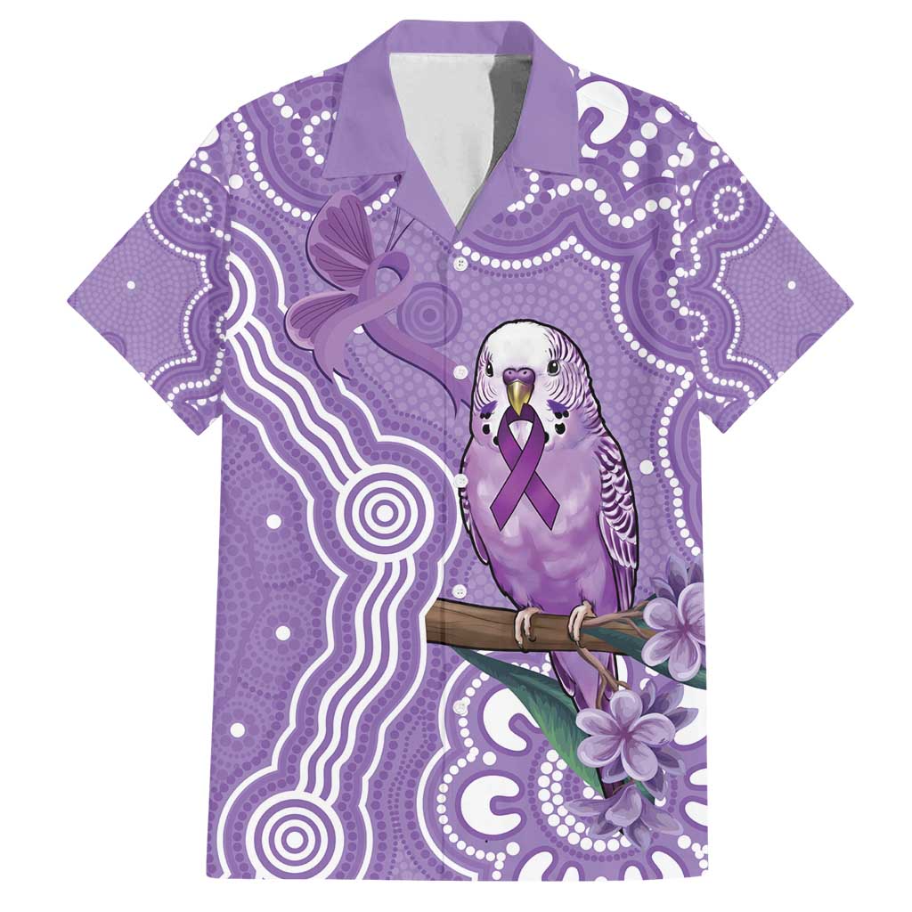 Australia Epilepsy Awareness Family Matching Off Shoulder Maxi Dress and Hawaiian Shirt Purple Budgerigar Plumeria Aboriginal - Aussie Hoodie