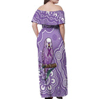 Australia Epilepsy Awareness Family Matching Off Shoulder Maxi Dress and Hawaiian Shirt Purple Budgerigar Plumeria Aboriginal - Aussie Hoodie