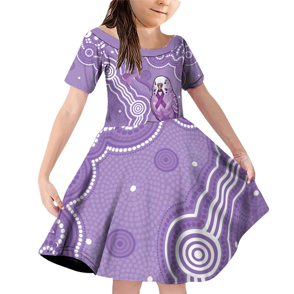 Australia Epilepsy Awareness Family Matching Off Shoulder Short Dress and Hawaiian Shirt Purple Budgerigar Plumeria Aboriginal - Aussie Hoodie