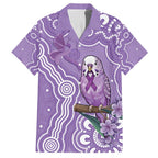 Australia Epilepsy Awareness Family Matching Puletasi and Hawaiian Shirt Purple Budgerigar Plumeria Aboriginal - Aussie Hoodie