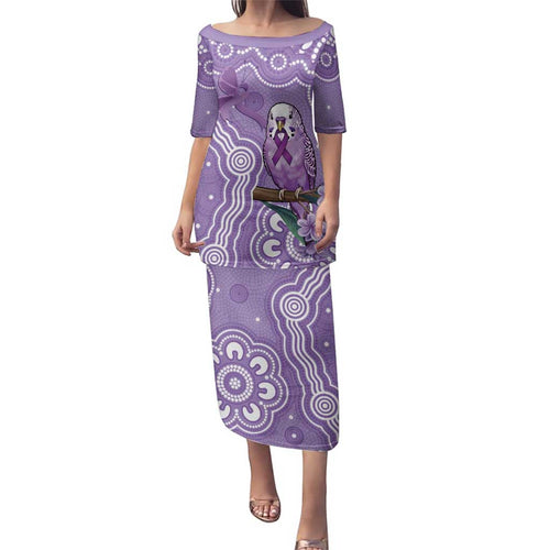 Australia Epilepsy Awareness Family Matching Puletasi and Hawaiian Shirt Purple Budgerigar Plumeria Aboriginal - Aussie Hoodie