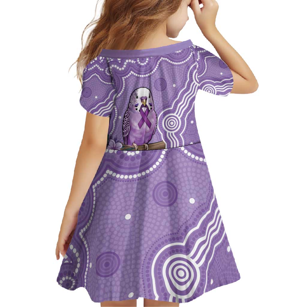 Australia Epilepsy Awareness Family Matching Short Sleeve Bodycon Dress and Hawaiian Shirt Purple Budgerigar Plumeria Aboriginal - Aussie Hoodie