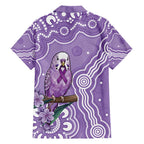 Australia Epilepsy Awareness Family Matching Short Sleeve Bodycon Dress and Hawaiian Shirt Purple Budgerigar Plumeria Aboriginal - Aussie Hoodie